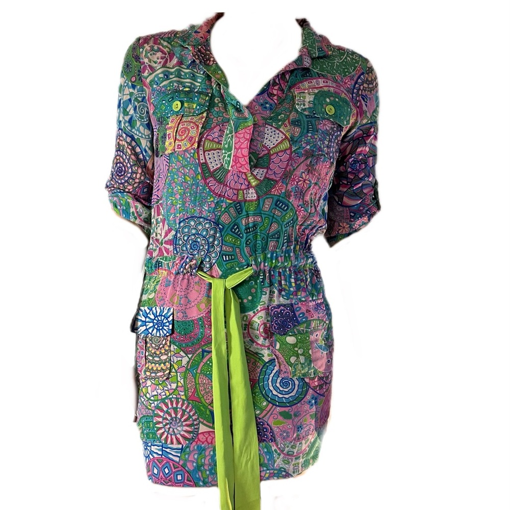 Vintage abstract pattern summer dress